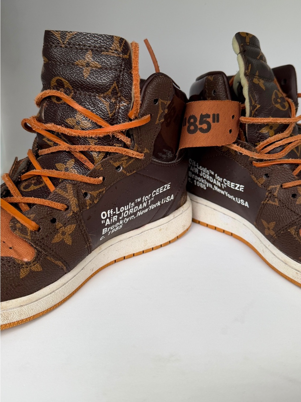 Off - white x Louis Vuitton x air Jordan 1 high monogram sneakers rare collab - Picture 5 of 7